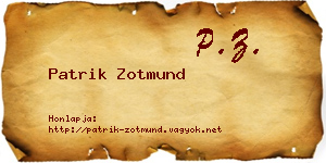 Patrik Zotmund névjegykártya